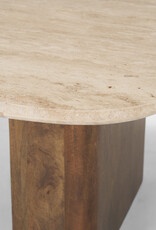 Symona Travertine and Mango Wood Coffee Table