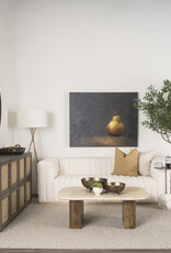 Symona Travertine and Mango Wood Coffee Table