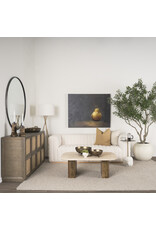 Symona Travertine and Mango Wood Coffee Table