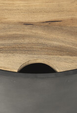 Eclipse Gunmetal Gray & Wood Top Nested Coffee Table