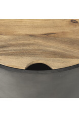 Eclipse Gunmetal Gray & Wood Top Nested Coffee Table