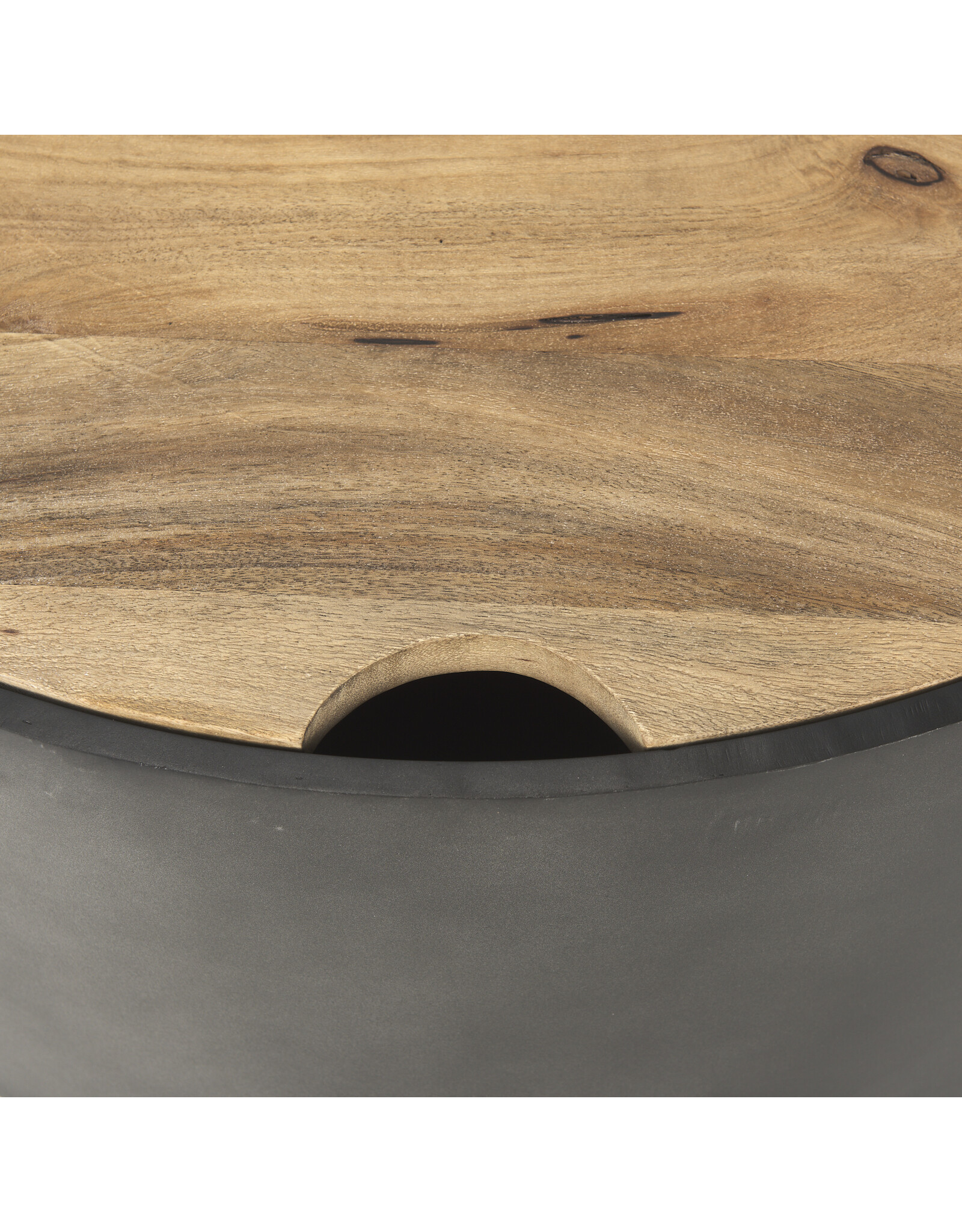 Eclipse Gunmetal Gray & Wood Top Nested Coffee Table