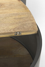 Eclipse Gunmetal Gray & Wood Top Nested Coffee Table