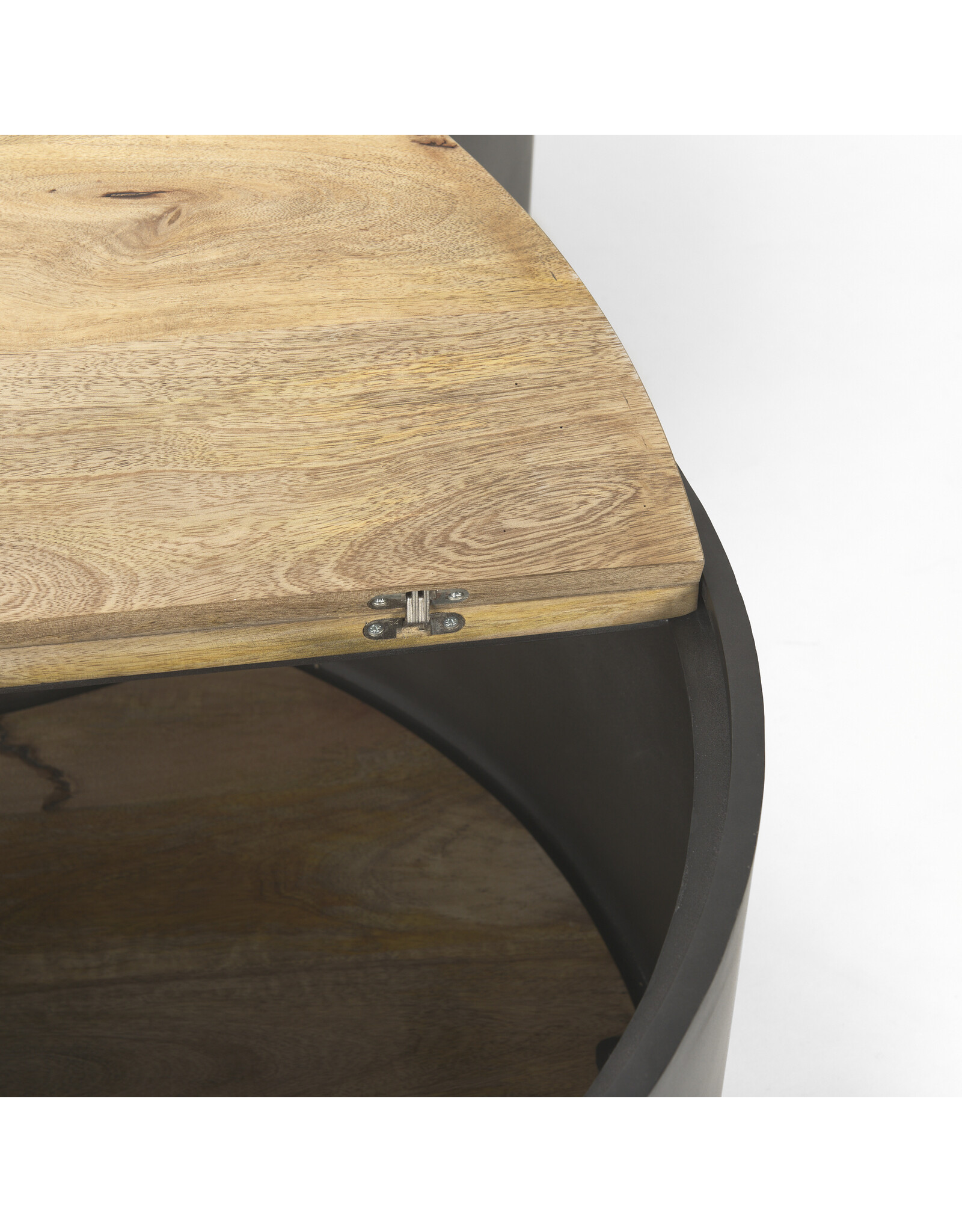Eclipse Gunmetal Gray & Wood Top Nested Coffee Table