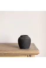Leon Black Wash Round Pot, Small