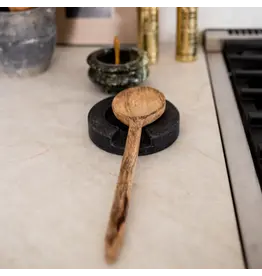 Charcoal Marble Round Spoon Rest
