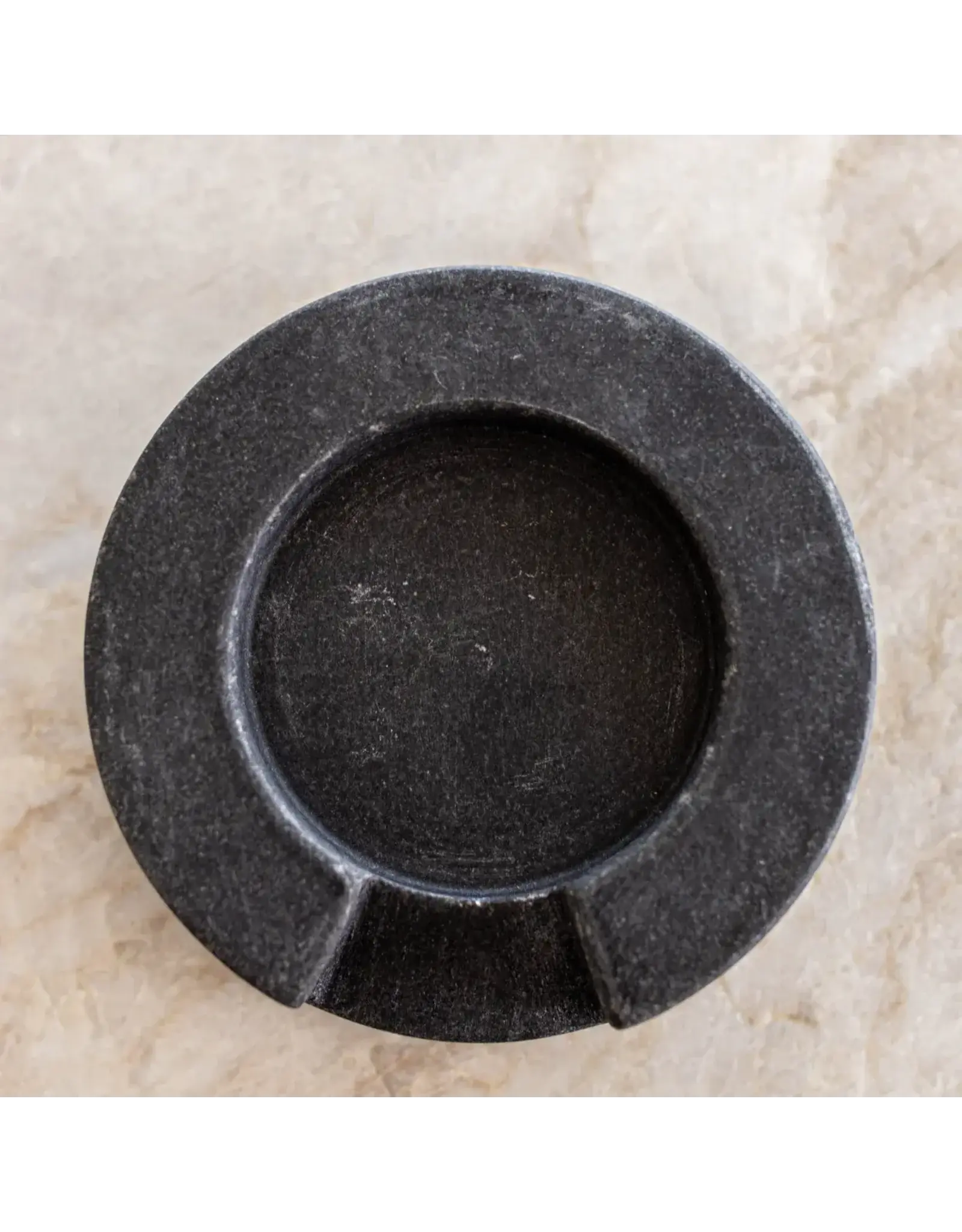 Charcoal Marble Round Spoon Rest
