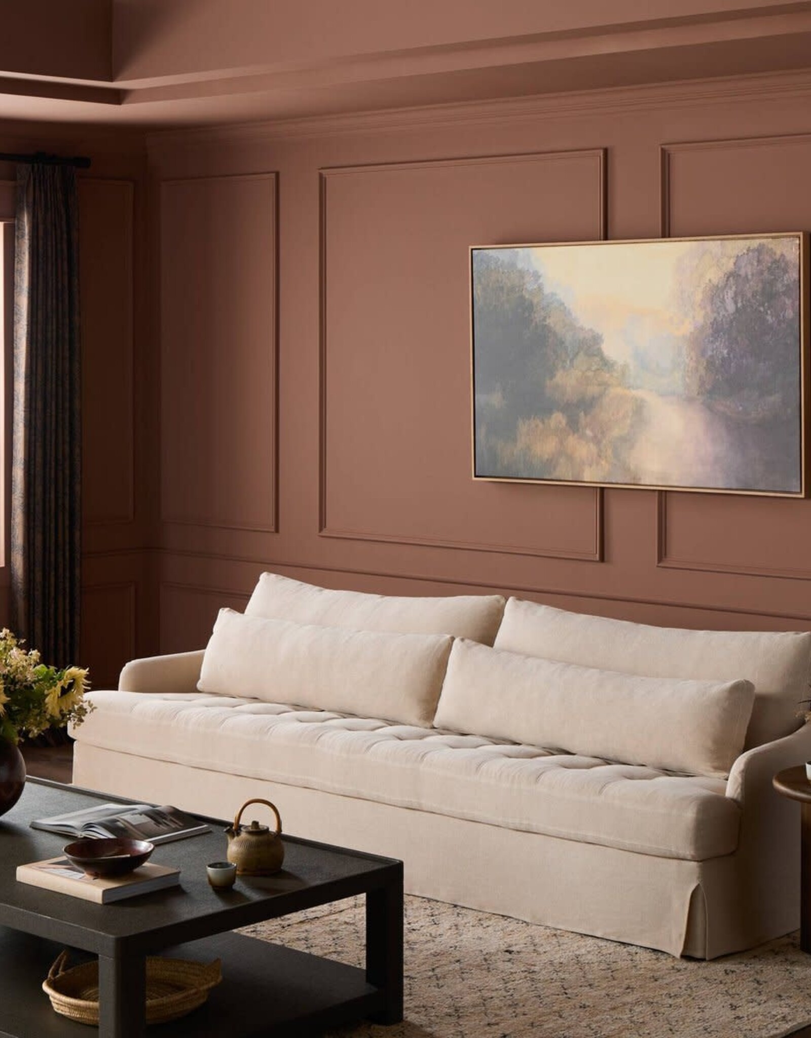 Keena Slipcover Sofa -108", Broadway Dune