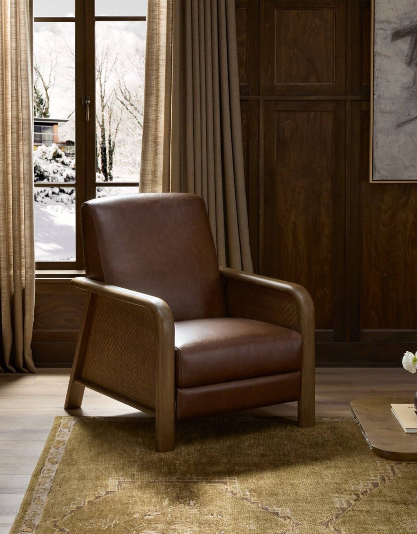 Janek Leather Recliner,  Havana Brown