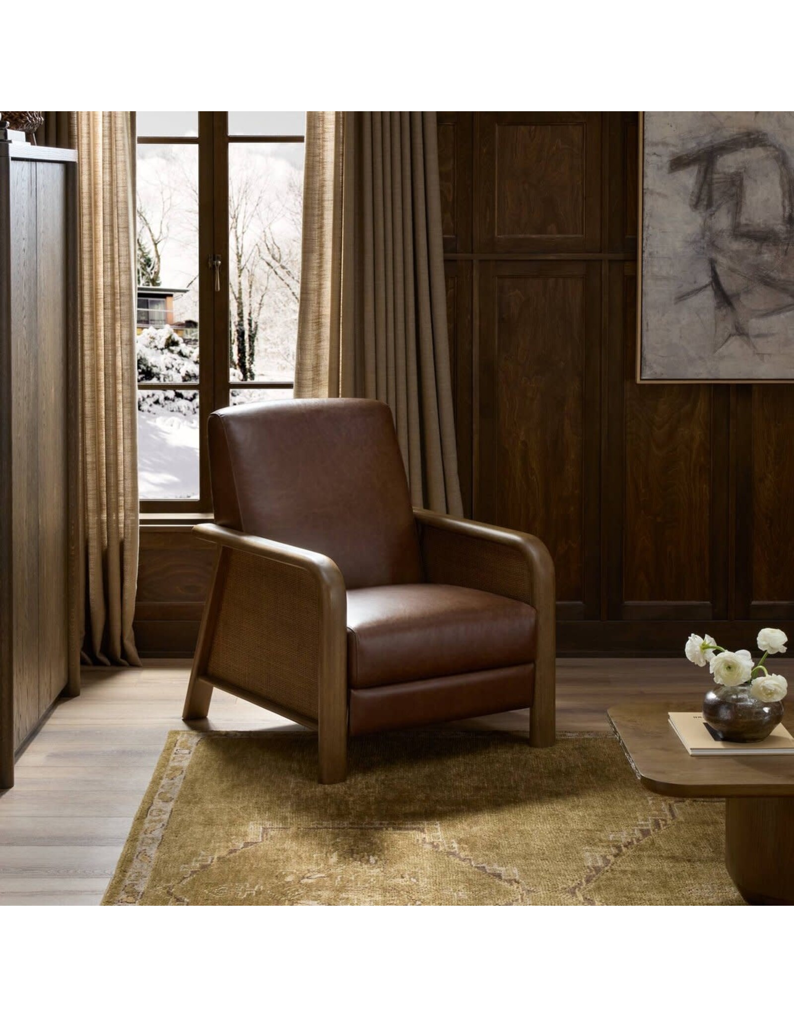 Janek Leather Recliner,  Havana Brown