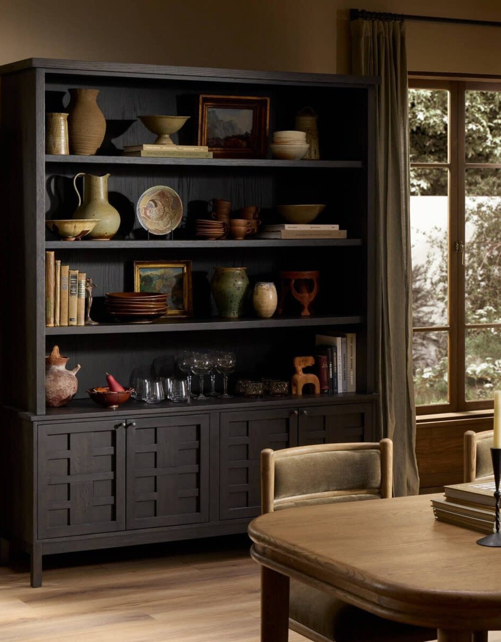 Alessio Bookcase, Smoked Black