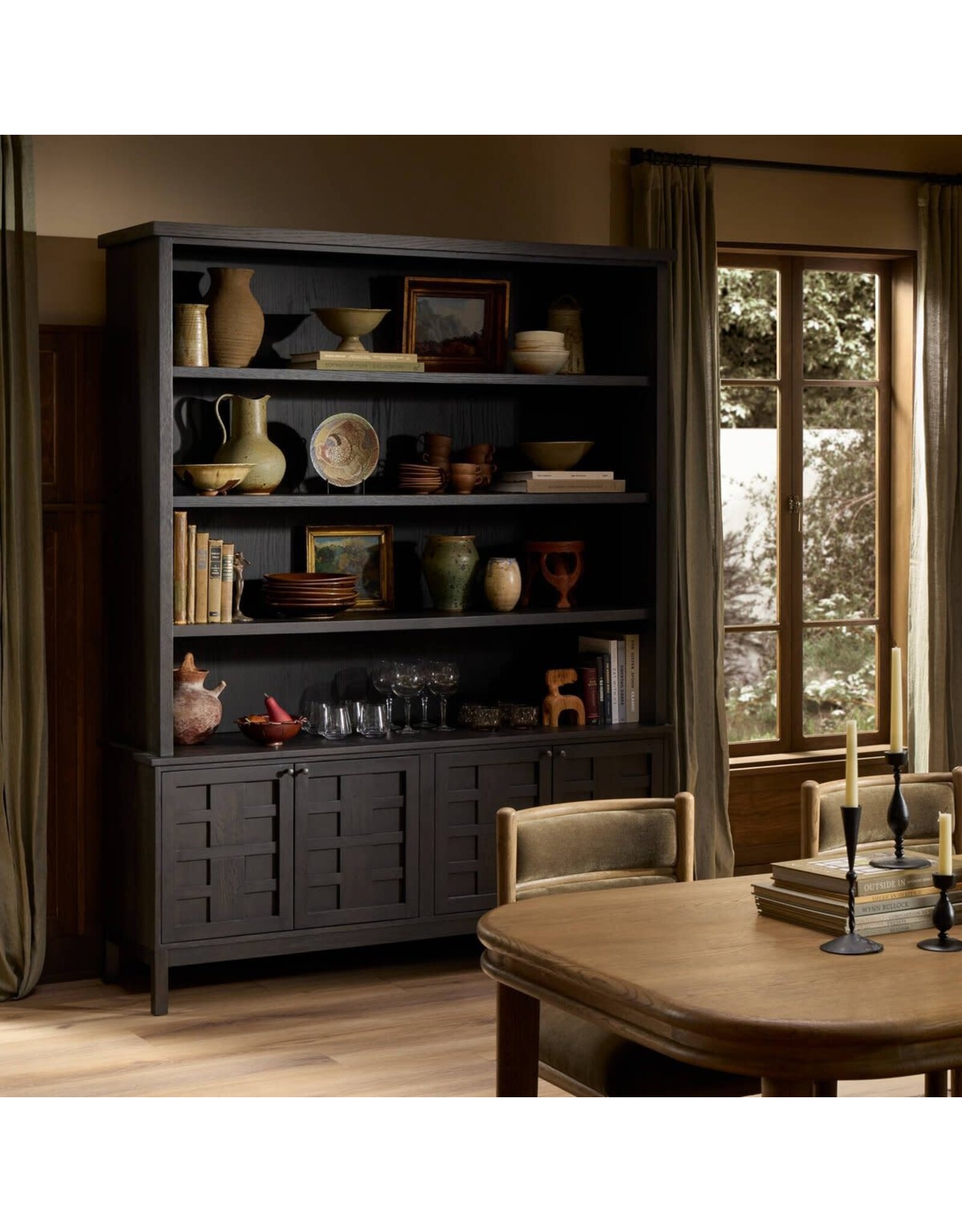 Alessio Bookcase, Smoked Black