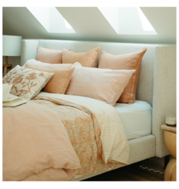 Lina Linen King Duvet Set Peony