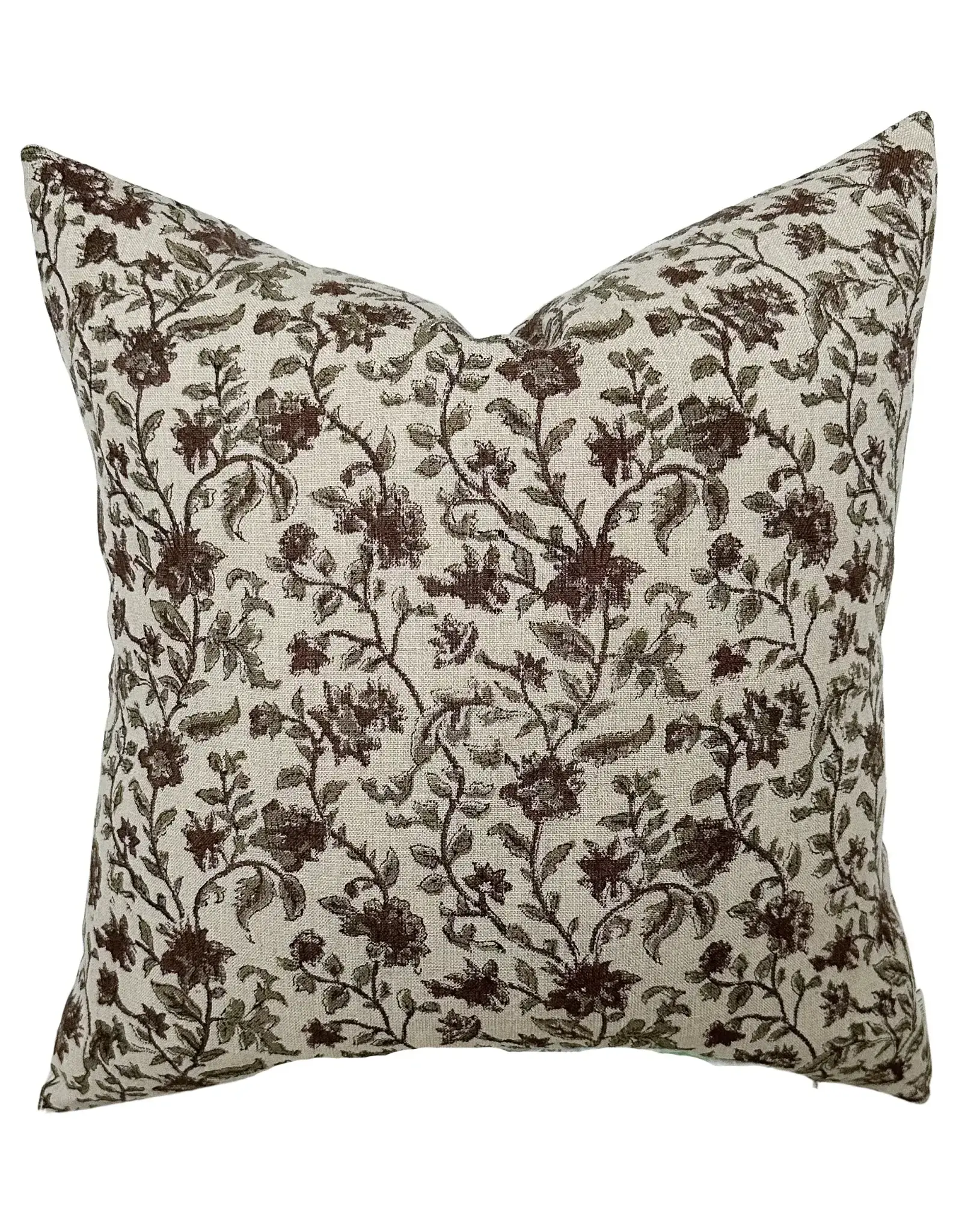 Bridgitt Deep Rose & Sage Floral Pillow 22x22