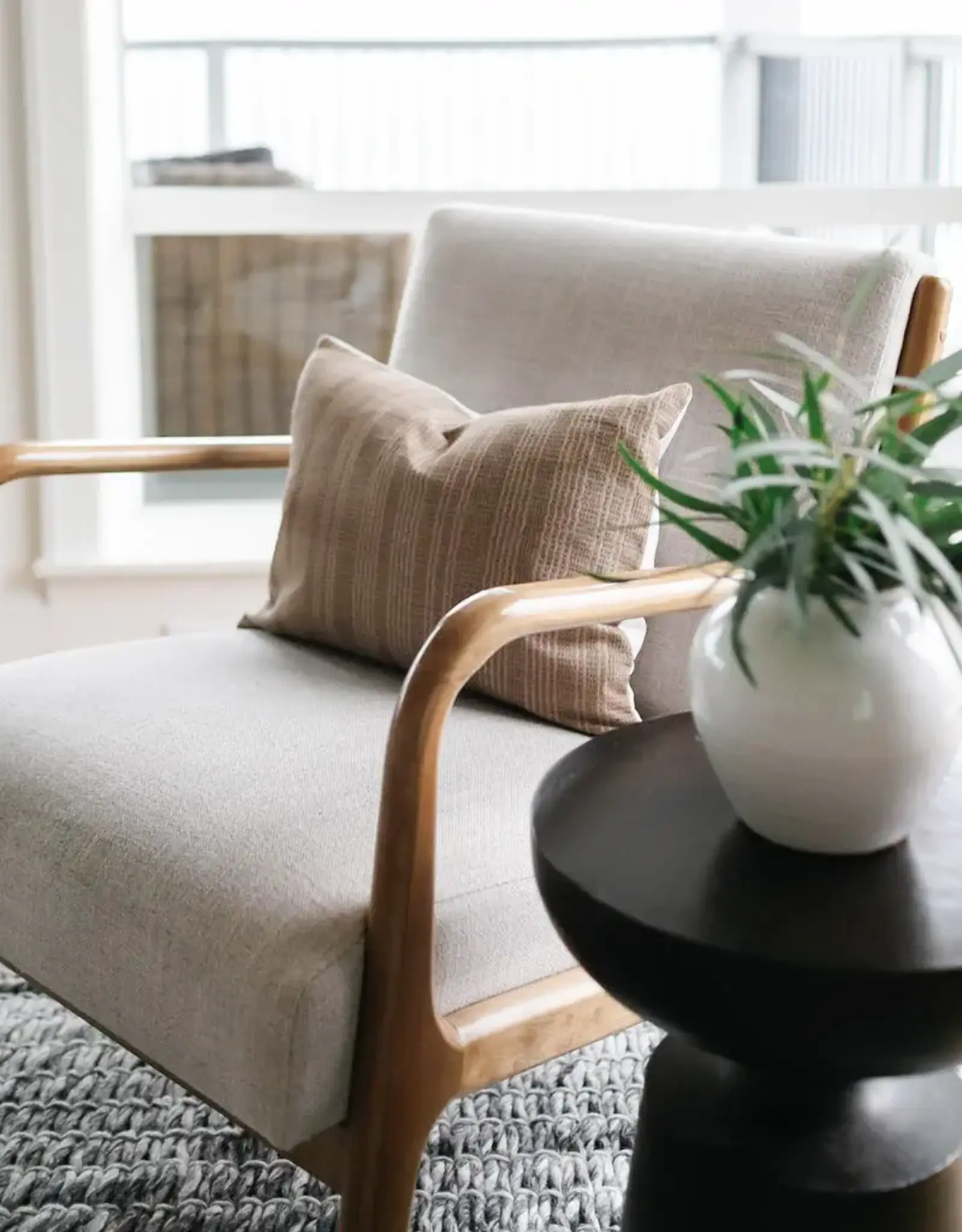 Clyde Brown Woven Stripe Pillow 14x20