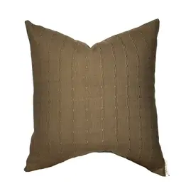 Graham Cedar Brown Woven Stripe Pillow, 24x24