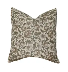 Ethel Handblock Pillow, 22x22