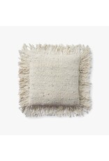 Loloi Fringe Edge Pillow - Ivory, 18x18