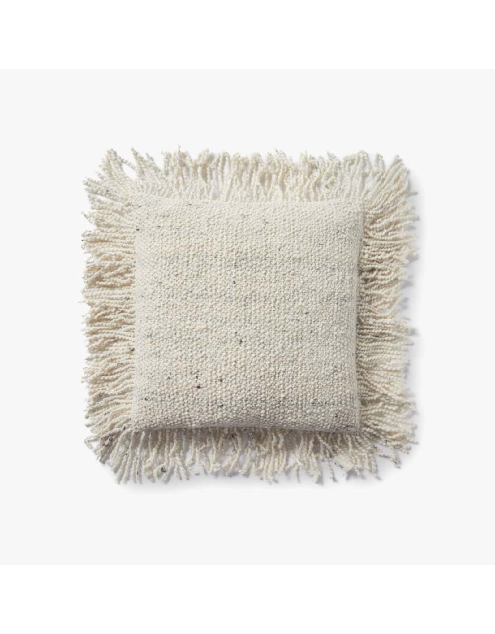 Loloi Fringe Edge Pillow - Ivory, 18x18
