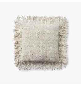Loloi Fringe Edge Pillow - Ivory, 18x18