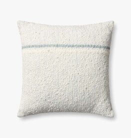 Loloi Pillow Ivory / Blue, 22x22"