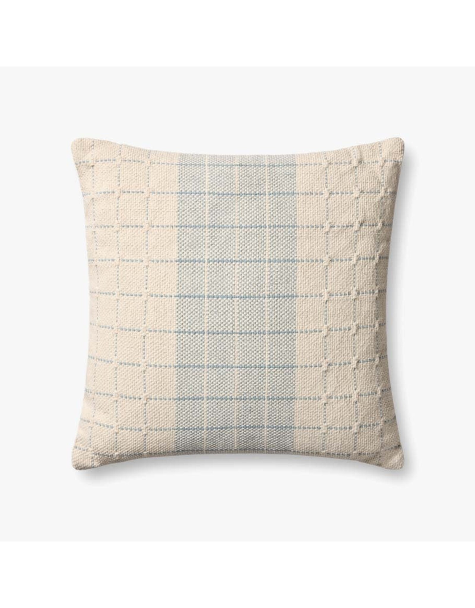Loloi Pillow - Blue / Natural, 22x22