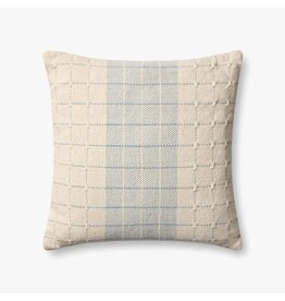 Loloi Pillow - Blue / Natural, 22x22