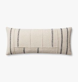 Magnolia Home by Joanna Gaines × Loloi Susanna Pillow - Ivory / Charcoal, 22x22"