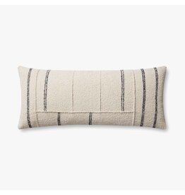 Magnolia Home by Joanna Gaines × Loloi Susanna Pillow - Ivory / Charcoal, 22x22"