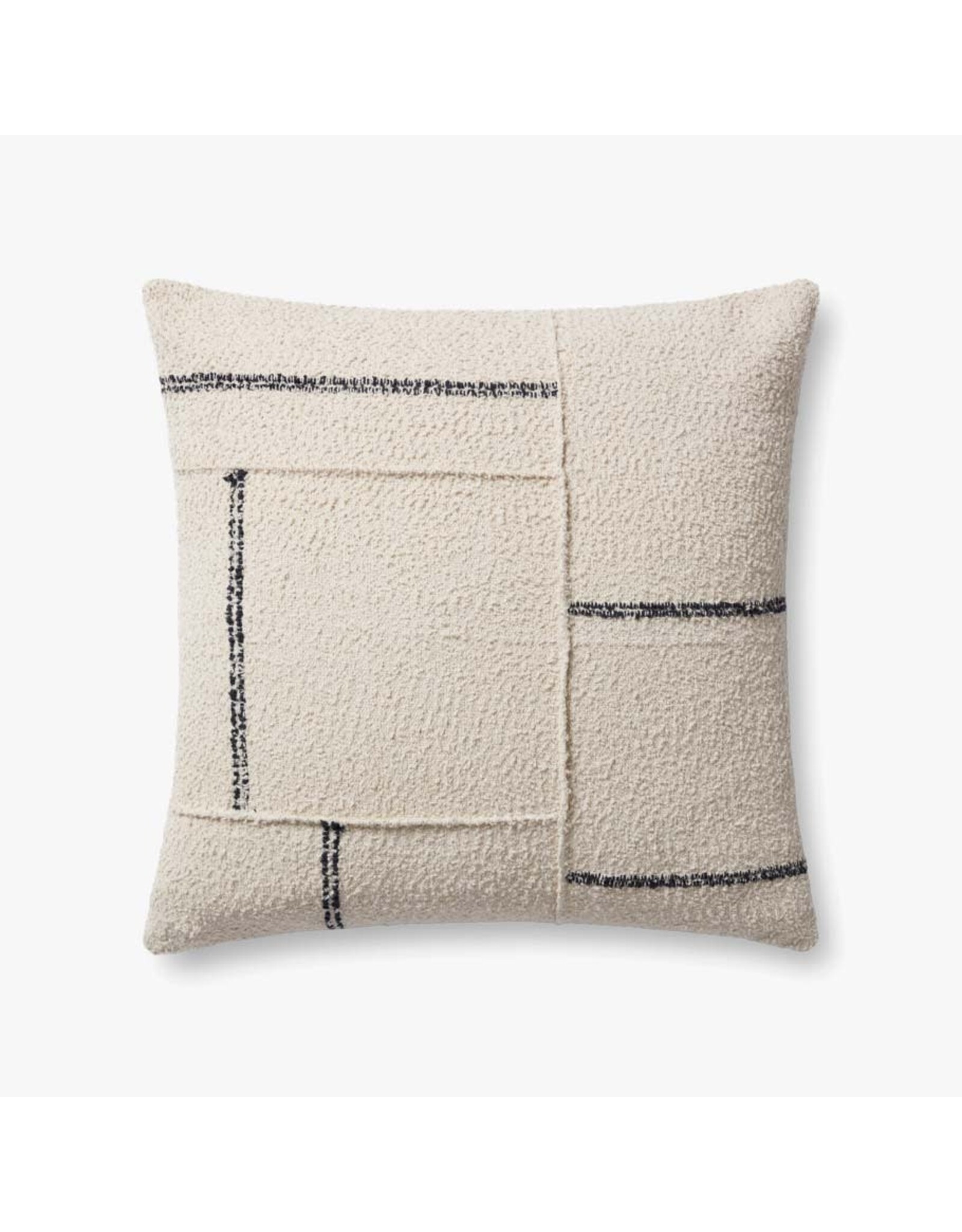 Magnolia Home by Joanna Gaines × Loloi Susanna Pillow - Ivory / Charcoal, 22x22"