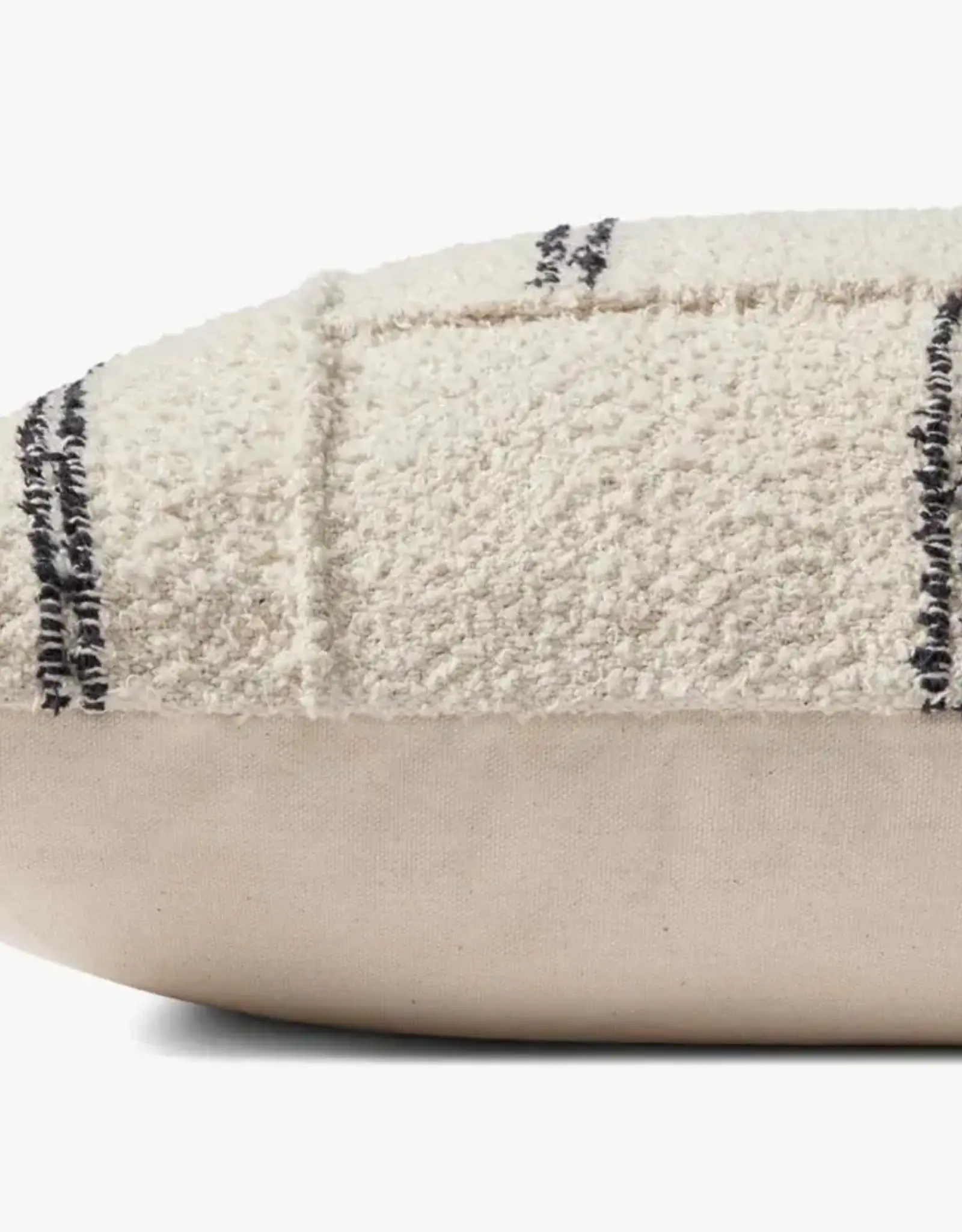 Magnolia Home by Joanna Gaines × Loloi Susanna Pillow - Ivory / Charcoal, 22x22"