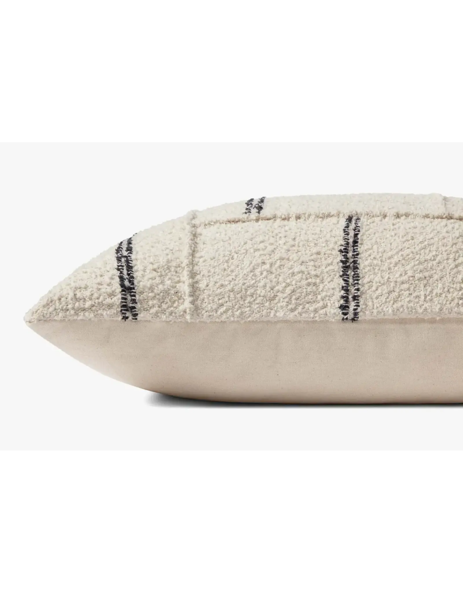 Magnolia Home by Joanna Gaines × Loloi Susanna Pillow - Ivory / Charcoal, 22x22"