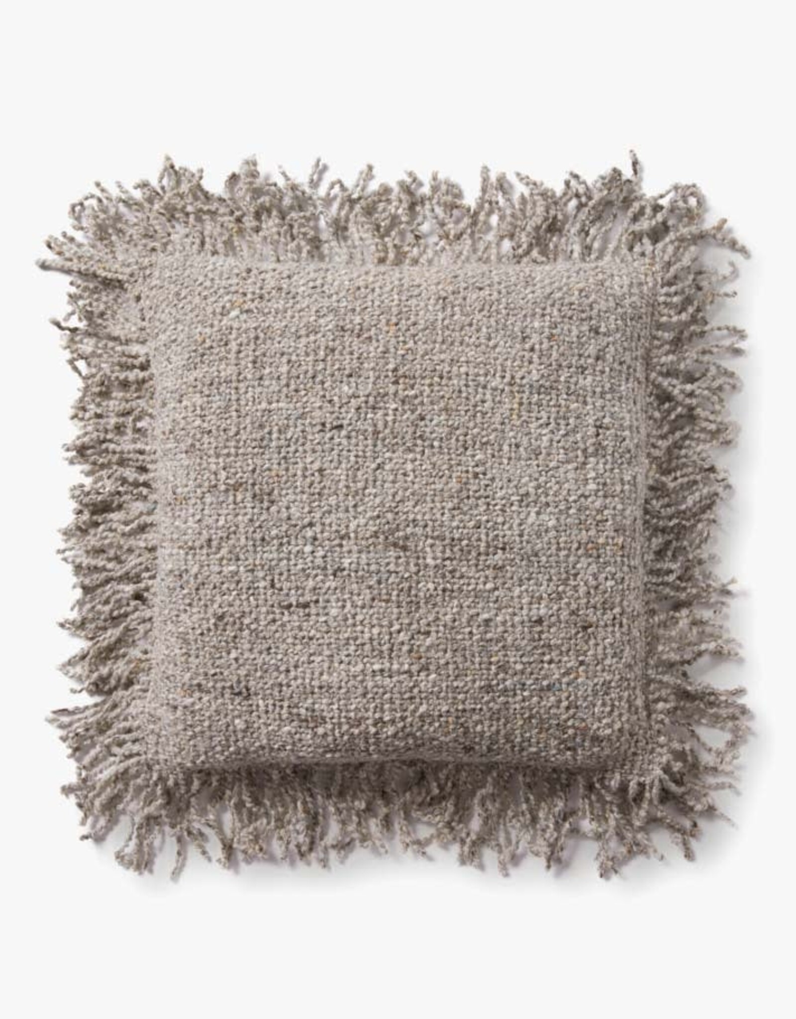 Loloi Fringe Edge Pillow - Beige, 18 x 18