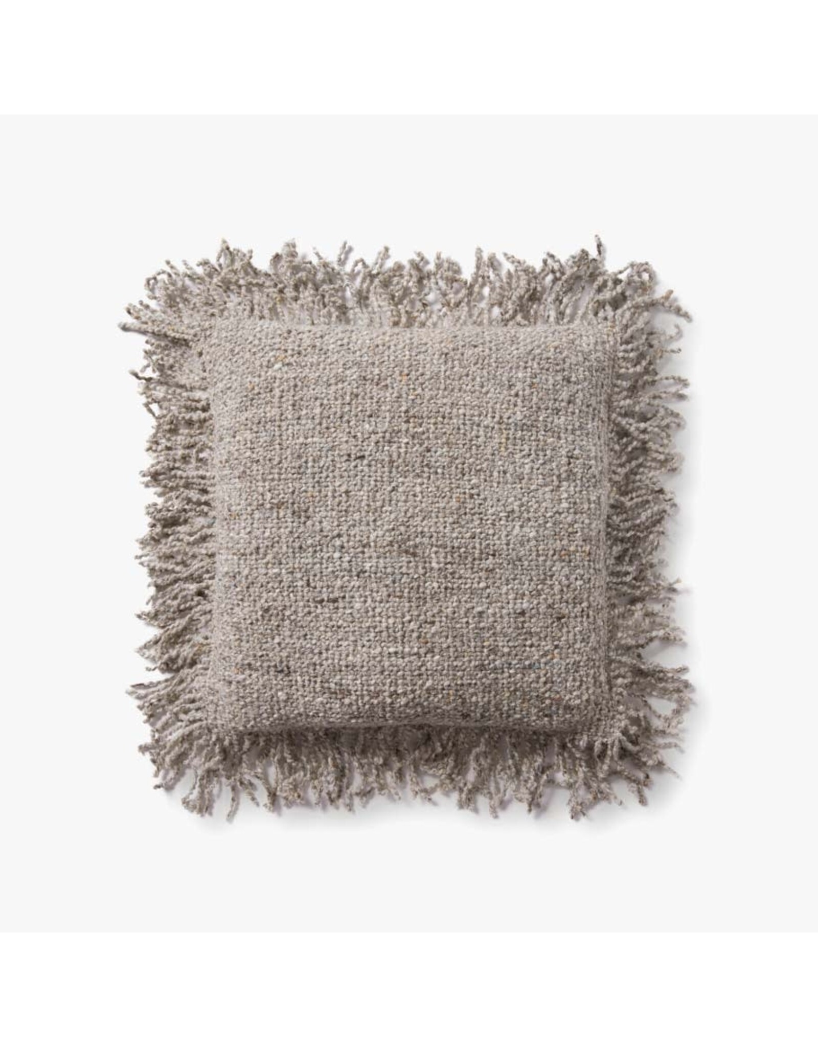 Loloi Fringe Edge Pillow - Beige, 18 x 18