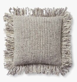 Loloi Pillow Fringe Edge- Ivory / Beige, 22x22"
