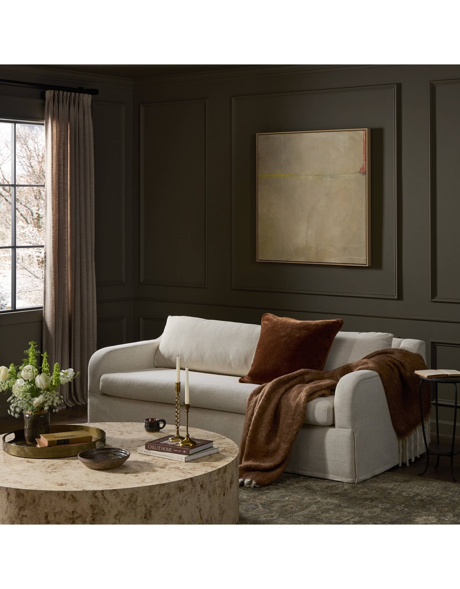 Ulla Sleeper Sofa, Crypton Nomad Snow - 82"