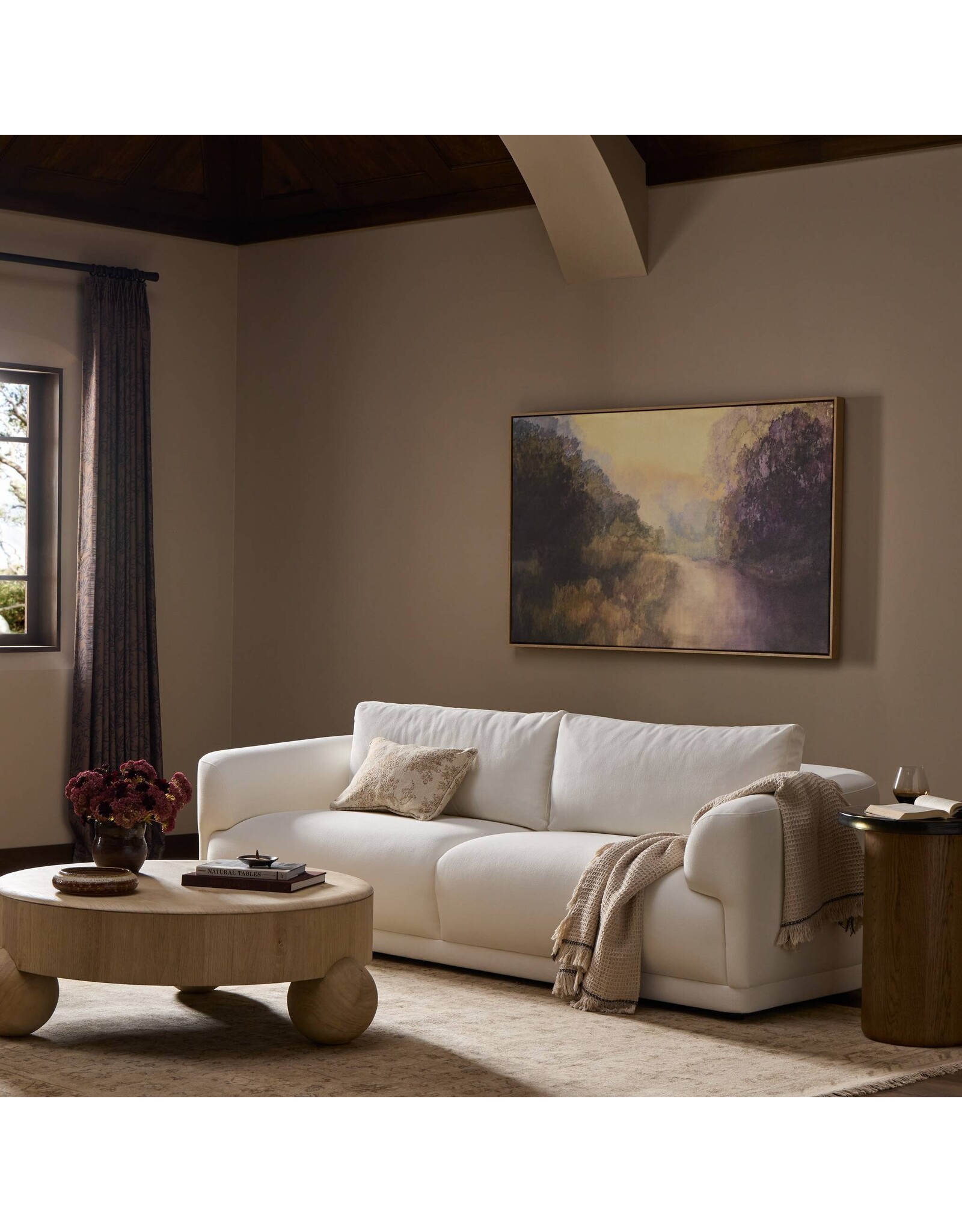 Paulette Sofa, Crypton Nomad Marshmallow - 93"