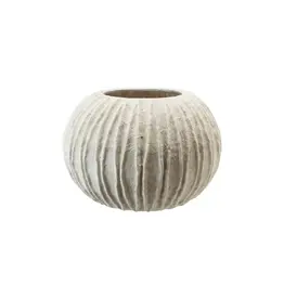 Textured Composite Resin Planter/Vase, Antique White