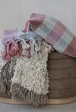 Woven New Zealand Wool Blend Shag Throw w/ Fringe