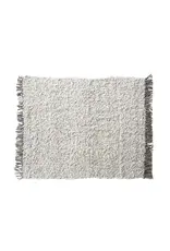 Woven New Zealand Wool Blend Shag Throw w/ Fringe