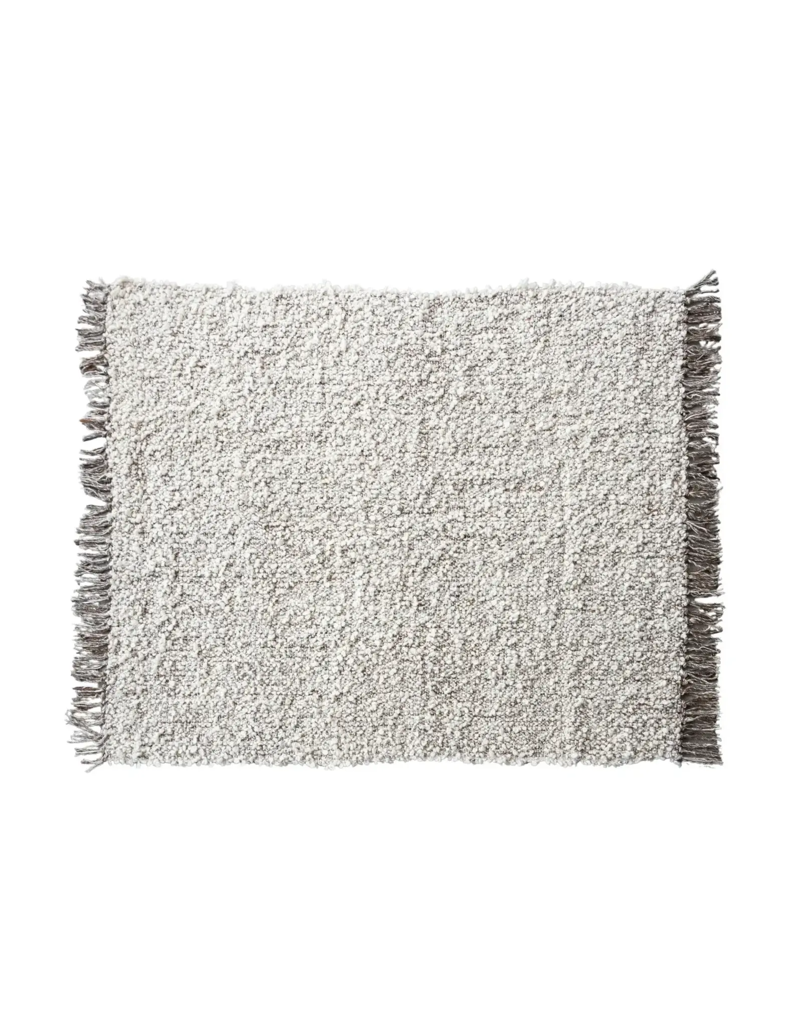 Woven New Zealand Wool Blend Shag Throw w/ Fringe
