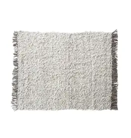 Woven New Zealand Wool Blend Shag Throw w/ Fringe