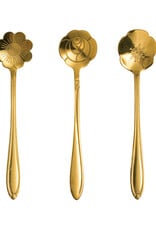 Stainless Steel Flower Shaped Spoons, Set of 3