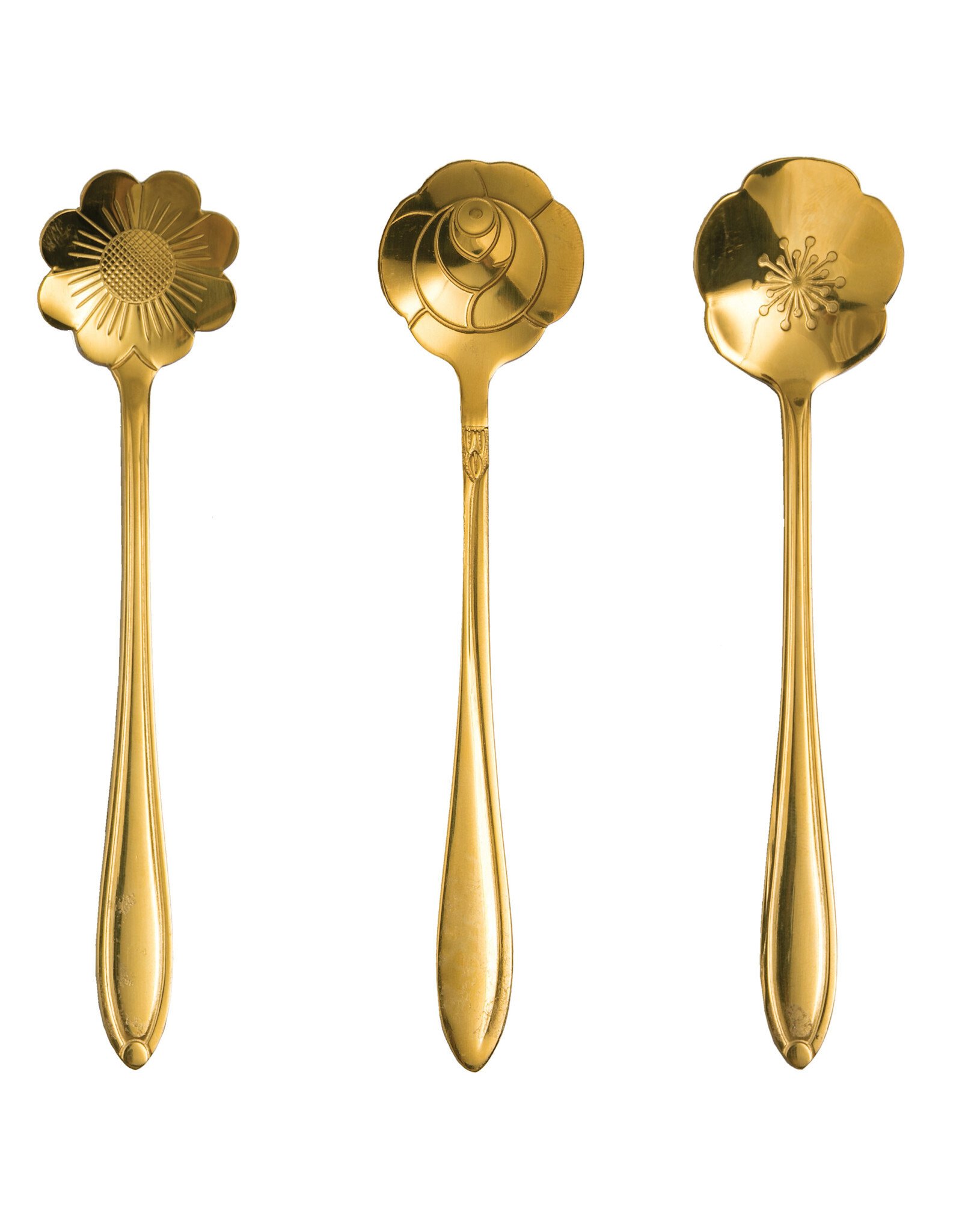 Stainless Steel Flower Shaped Spoons, Set of 3