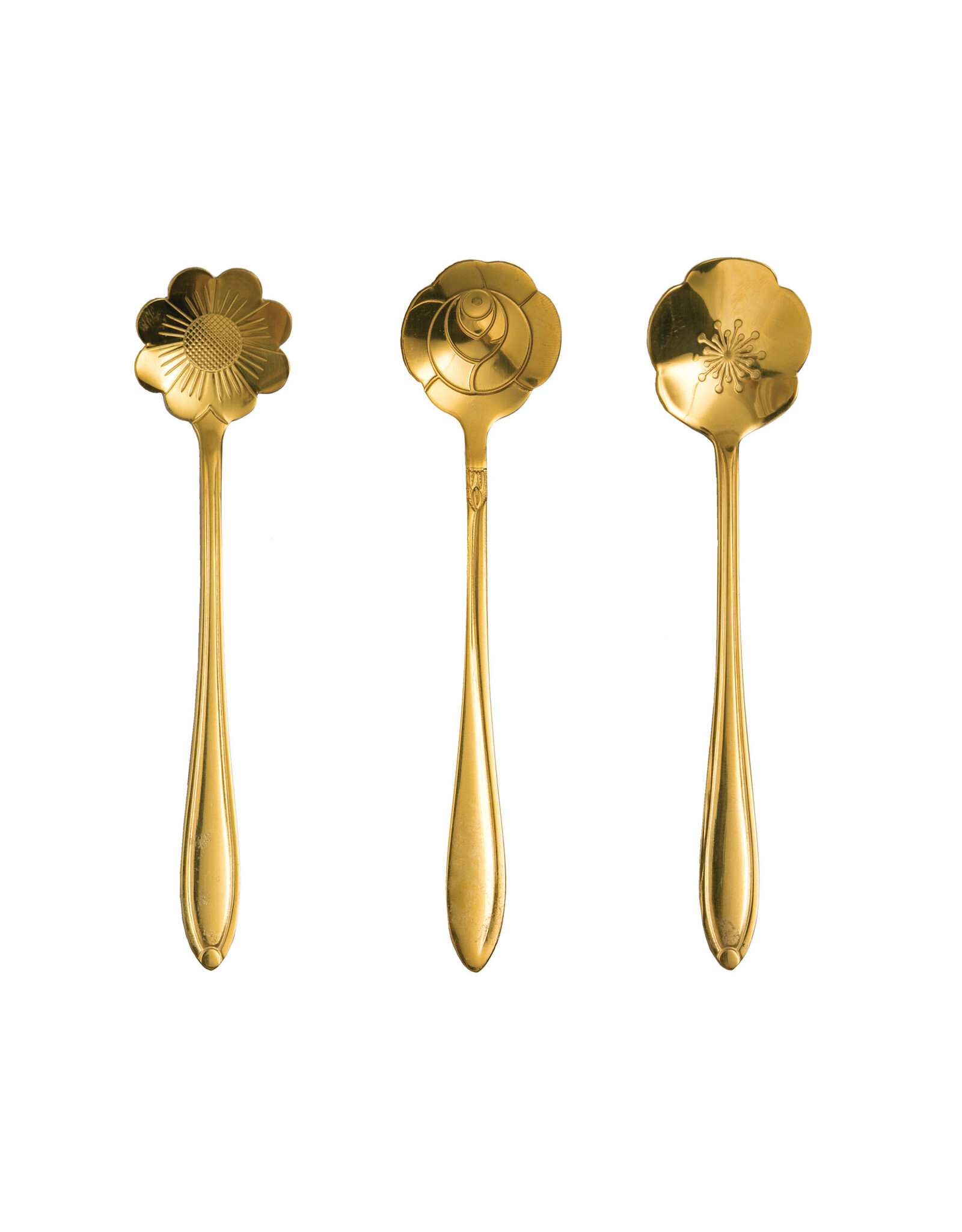 Stainless Steel Flower Shaped Spoons, Set of 3