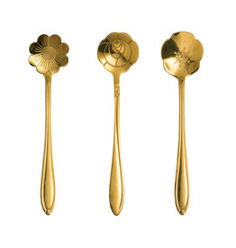 Stainless Steel Flower Shaped Spoons, Set of 3