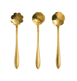 Stainless Steel Flower Shaped Spoons, Set of 3
