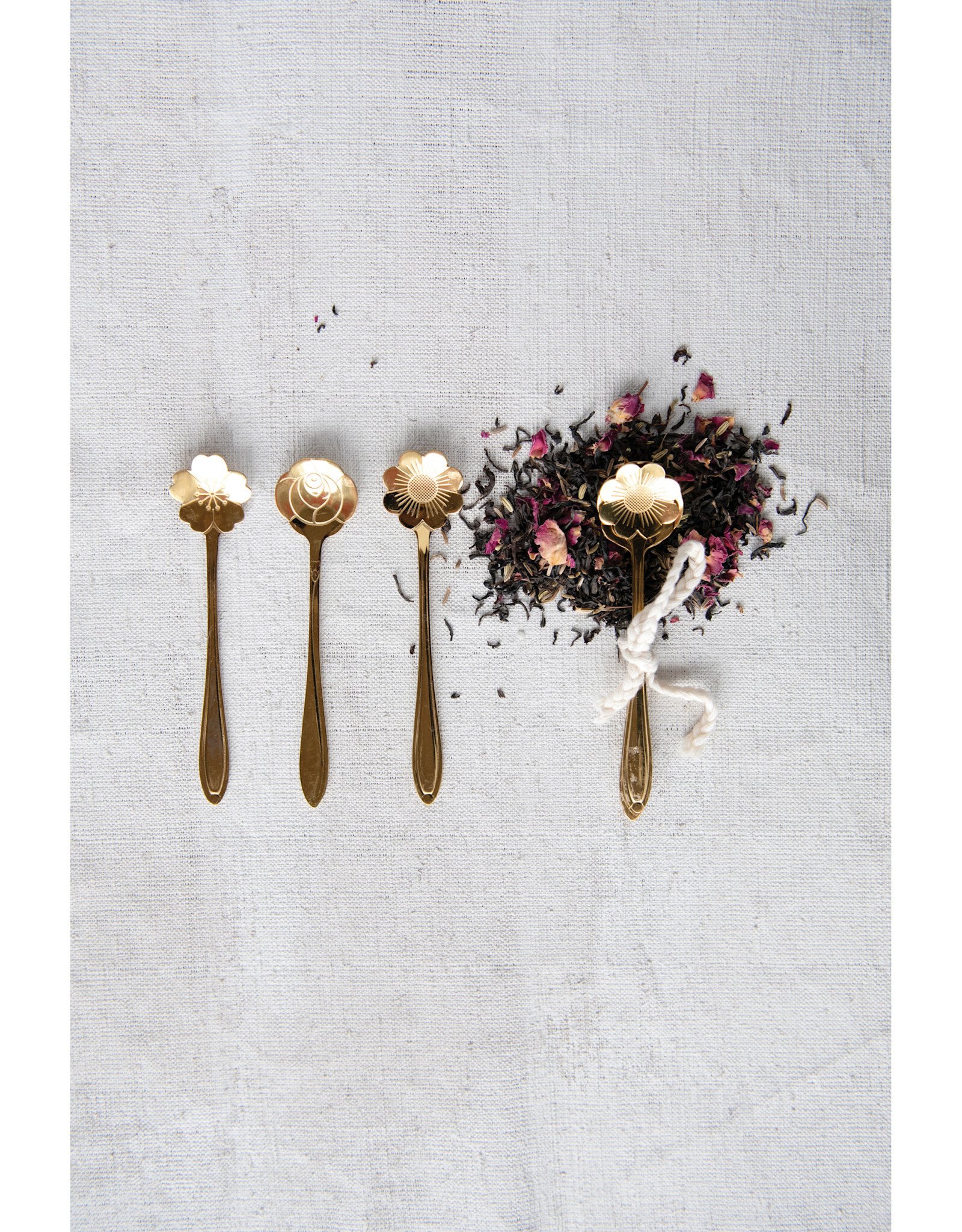 Stainless Steel Flower Shaped Spoons, Set of 3