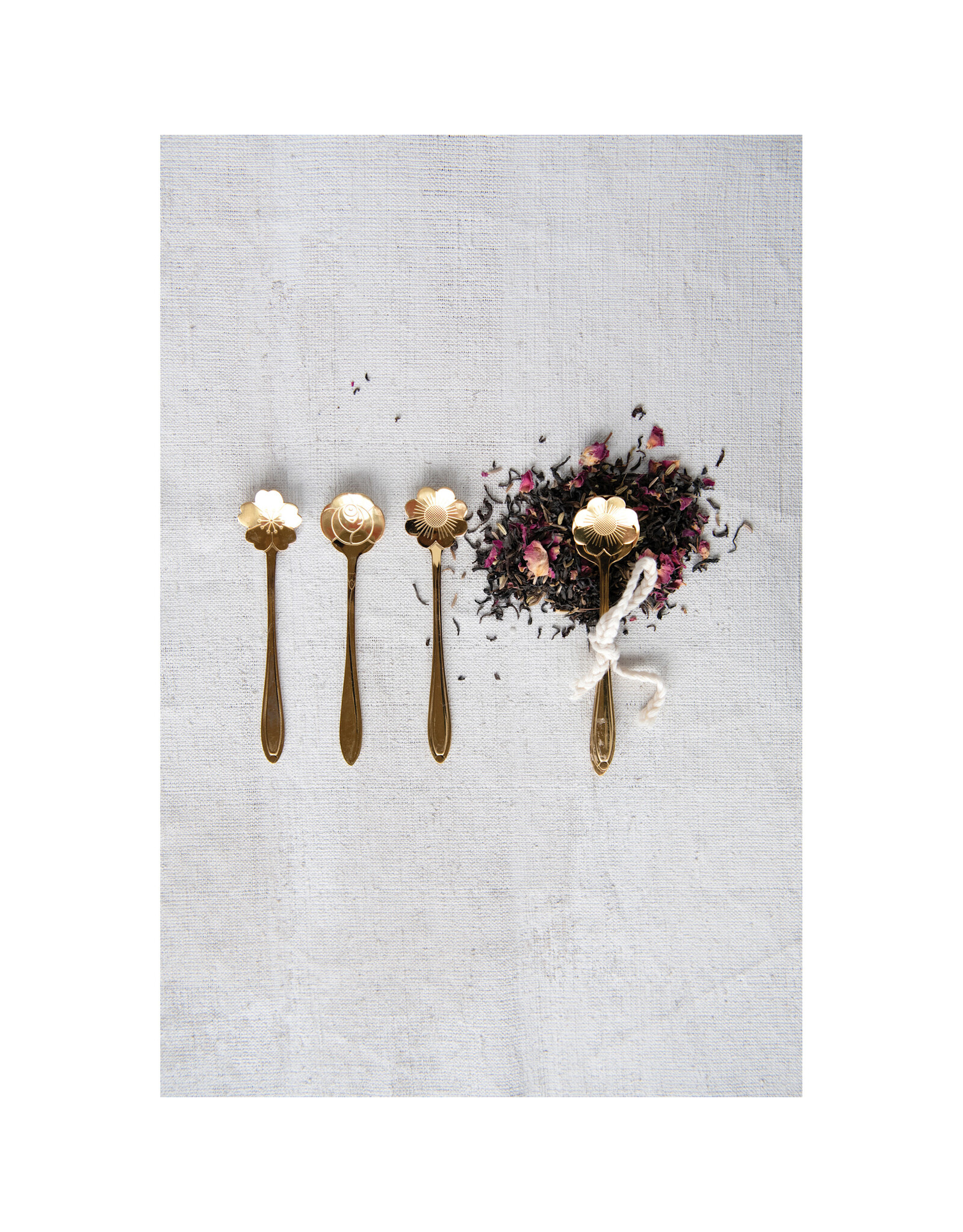 Stainless Steel Flower Shaped Spoons, Set of 3