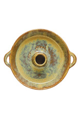 Stoneware Dish with Toothpick Holder with Glaze